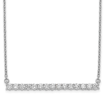 14K White Gold 3/4 carat Diamond Bar Necklace