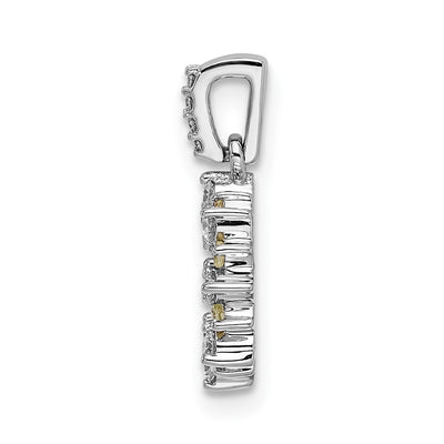 14K White Gold Diamond and .08 Peridot Fancy Circle Pendant