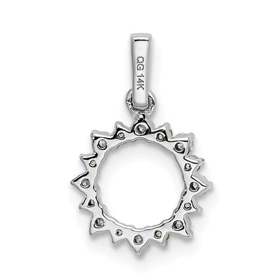 14K White Gold Diamond and .08 Peridot Fancy Circle Pendant