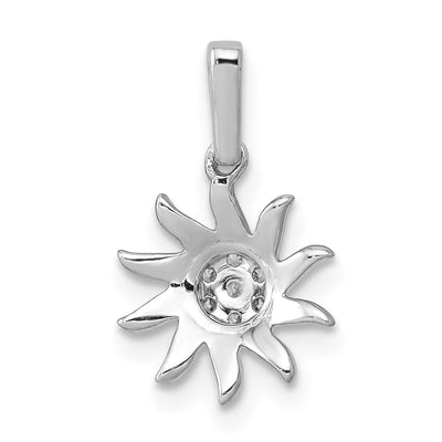 14K White Gold 1/. Diamond Fancy Sun Pendant