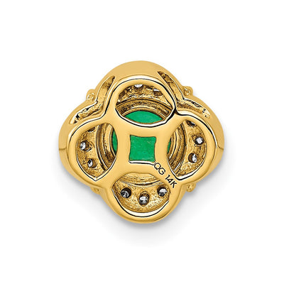 14K Diamond and .33 Emerald Fancy Chain Slide