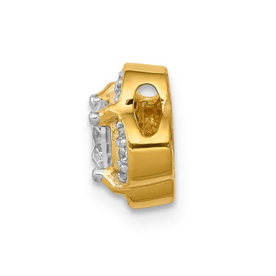 14K Polished Diamond and .33 Sapphire Fancy Chain Slide
