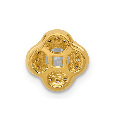 14K Polished Diamond and .33 Sapphire Fancy Chain Slide