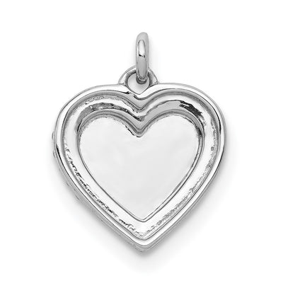 14K White Gold 1/. Diamond Fancy Polished Heart Pendant
