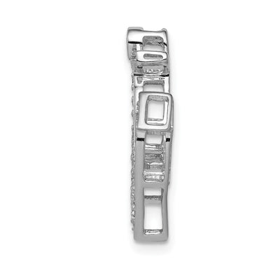 14K White Gold 1/. Diamond Anchor Chain Slide, 21.5mm