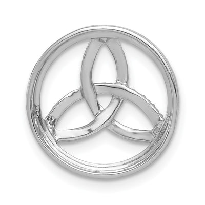 14K White Gold Diamond Celtic Circle Chain Slide