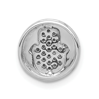 14K White Gold 1/. Diamond Hamsa Chain Slide