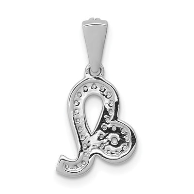 14K White Gold Diamond Leo Zodiac Pendant