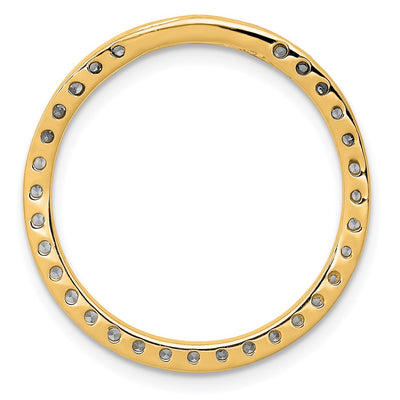 14K Polished 3/4 carat Diamond Circle Chain Slide