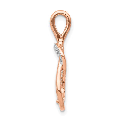 14K Rose Gold 1/6 carat Diamond Knot Slide Fits up to Regular/ Fancy or Reversible Omega