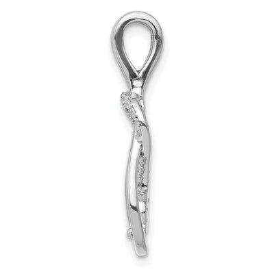 14K White Gold 1/6 carat Diamond Knot Slide Fits up to Regular/ Fancy or Reversible Omega