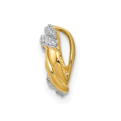 14K and White Rhodium .02 carat Diamond Knot Chain Slide