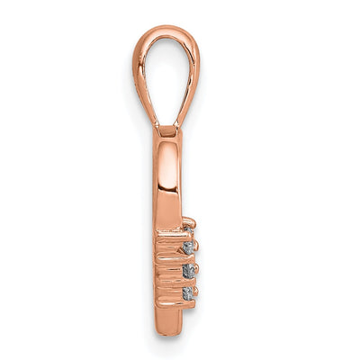 14K Rose Gold AA 1/. Diamond Heart Pendant