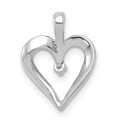 14K White Gold AA .. Diamond Heart