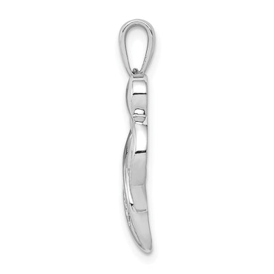 14K White Gold Diamond MOM Heart Pendant