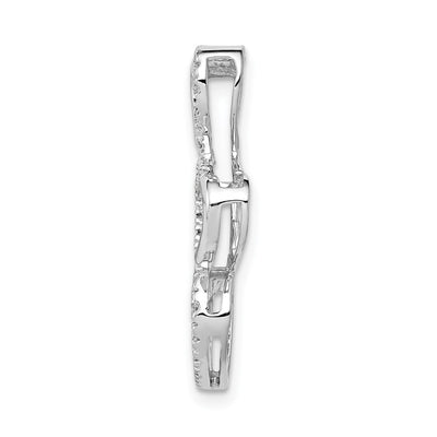 14K White Gold 1/. Diamond Triple Heart Chain Slide