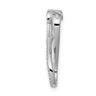 14K White Gold Diamond Freeform Heart Infinity Chain Slide