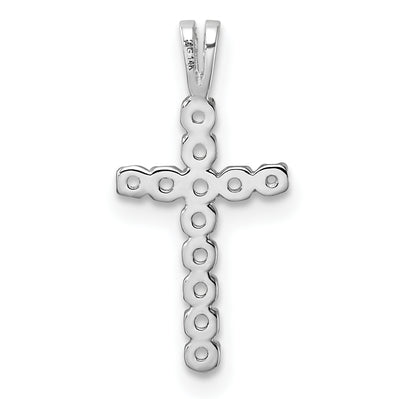 14K White Gold Latin Cross Pendant Mounting, 20.2 x 9.85mm