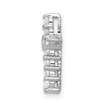 14K White Gold AA 1/. Diamond Cross Pendant, 14.75 x 10.45mm