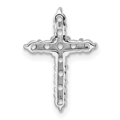 14K White Gold Diamond Cross Chain Slide Mounting, 19.25 x 13.65mm