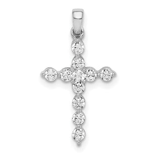 14k White Gold .. Diamond Cross Pendant (Style PM4968-040-WA)