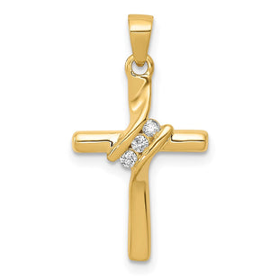 14k AA Diamond Cross Pendant (Style PM4990-005-YA)