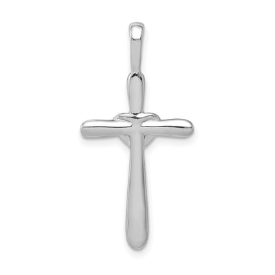 14K White Gold 1/. Diamond Cross w/Heart Pendant