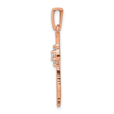 14K Rose Gold 1/. Diamond Cross Pendant