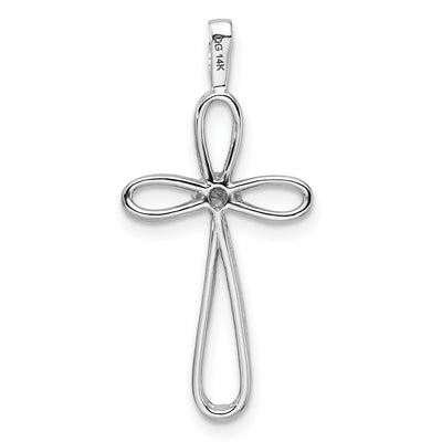 14K White Gold Cross Pendant Mounting, 30.5 x 15mm