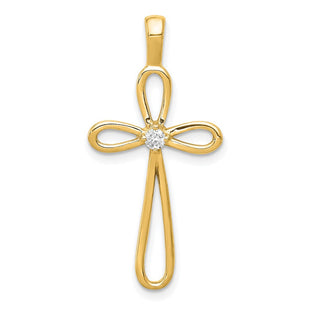 14k AA Diamond Cross Pendant (Style PM5015-005-YA)
