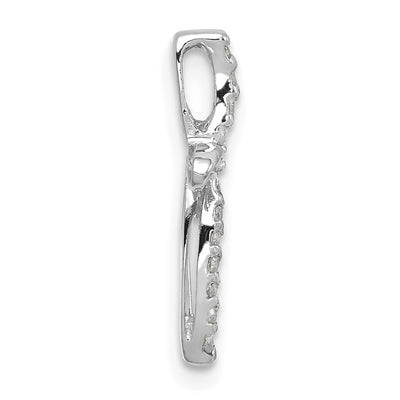 14K White Gold AA Diamond Cross Pendant, 17 x 12.5mm