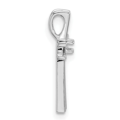 14K White Gold Cross Pendant Mounting, 18 x 12mm