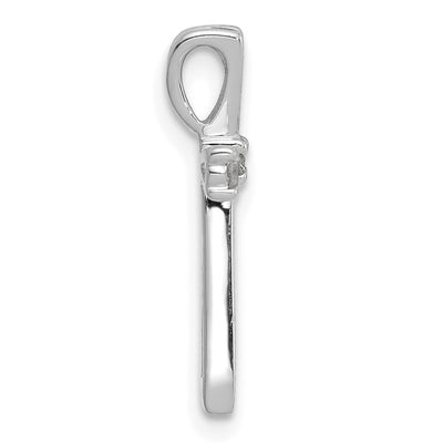 14K White Gold AA Diamond Cross Pendant, 18 x 12mm