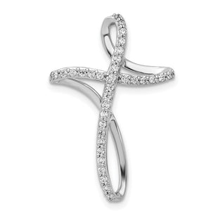 14k White Gold 1/. Diamond Cross Chain Slide (Style PM5056-020-WA)