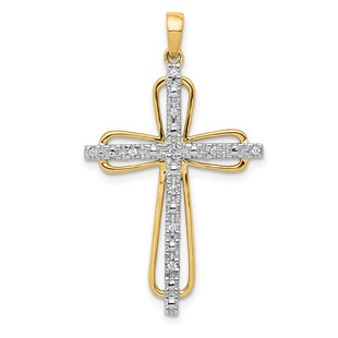 14k Yellow & Rhodium Pendants Style PM5066 - Classique Jewelry Inc.