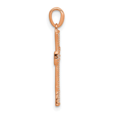 14K Rose Gold Diamond Pendant