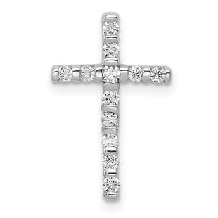 14k White Gold 1/. Diamond Cross Chain Slide (Style PM5102-025-WA)
