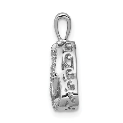 14K White Gold Vibrant Diamond Celtic Pendant
