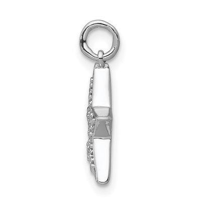 14K White Gold 1/20 carat Diamond Star Charm