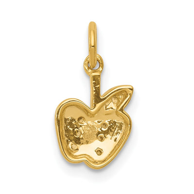 14K Diamond Apple Charm