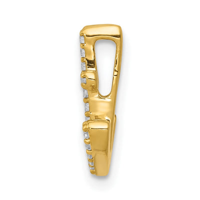 14K White Gold 1/. Diamond Anchor Chain Slide, 12.85mm