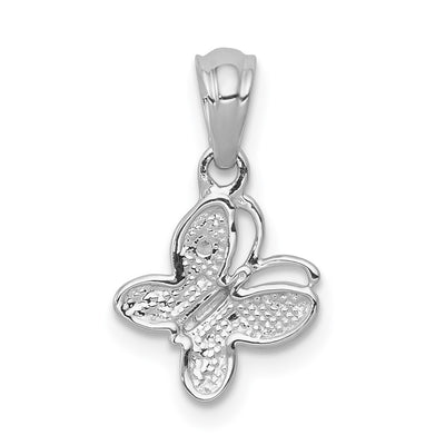 14K White Gold .. Diamond Butterfly Pendant