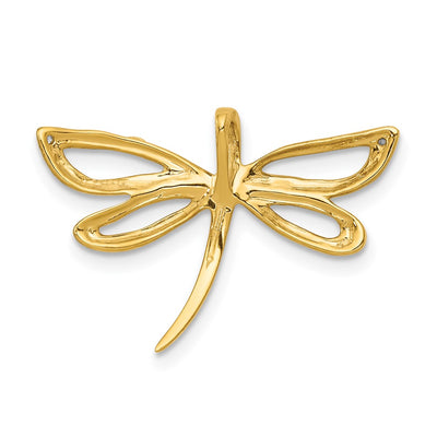 14K Diamond w/Rhodium Accent Dragonfly Chain Slide