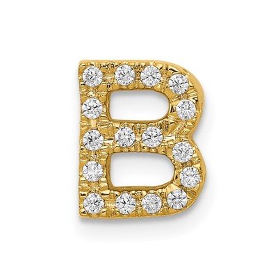 14K Diamond Letter B Initial Charm