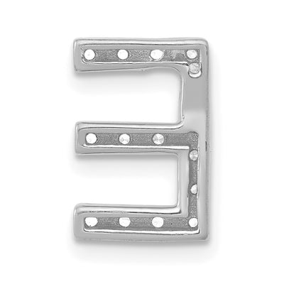 14K White Gold Diamond Letter E Initial Charm