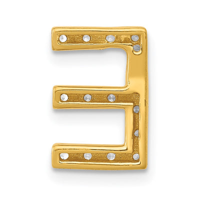 14K Diamond Letter E Initial Charm