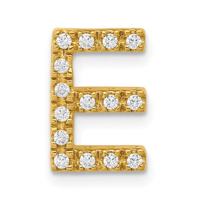 14K Diamond Letter E Initial Charm