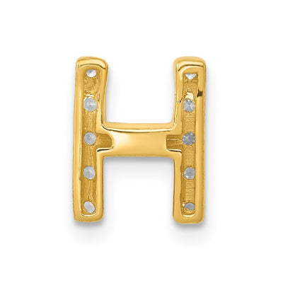 14K Diamond Letter H Initial Charm