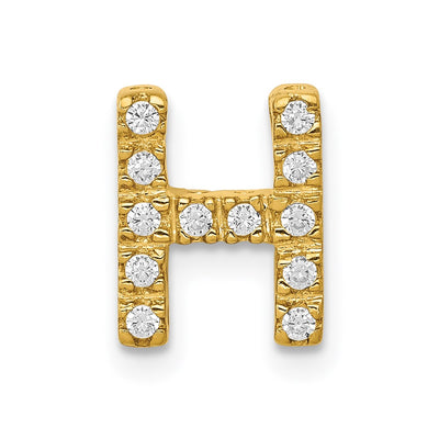 14K Diamond Letter H Initial Charm