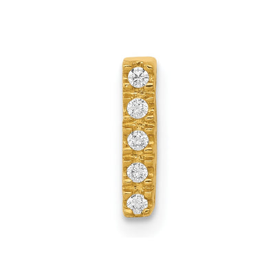 14K Diamond Letter I Initial Charm